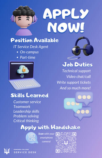 Hiring flyer with 3D objects