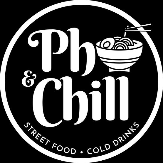 Logo with a bowl of noodles in the graphic